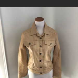 Carina beige leather Jacket Size‎ 4